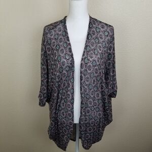 Painted Threads Wine Aztec Open Cardigan Small (2403)